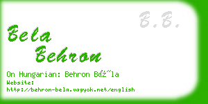 bela behron business card